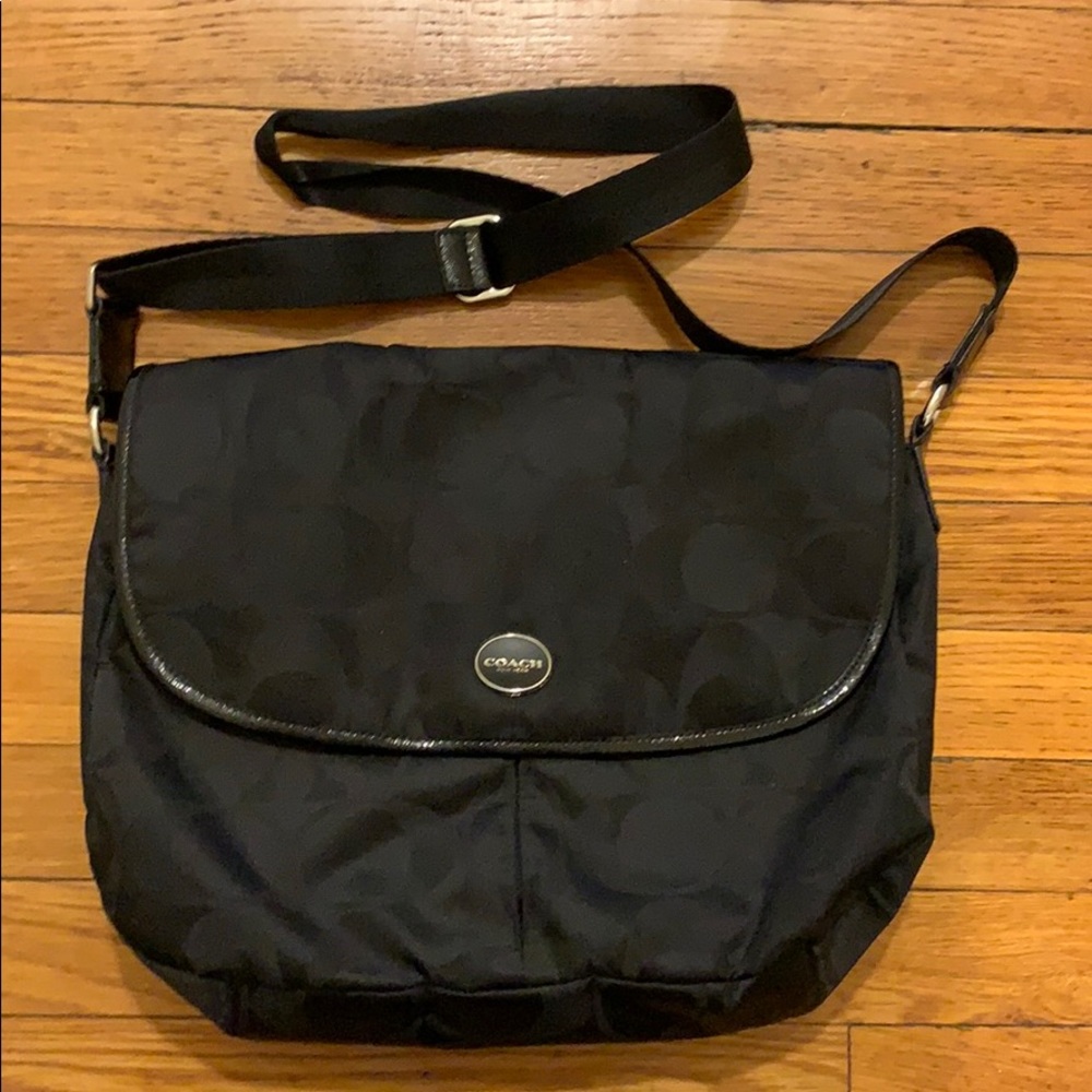 COACH BLACK LAPTOP/WORK BAG *not leather*